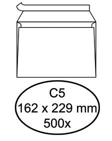 Envelop Quantore bank C5 162x229mm zelfklevend wit 500stuks