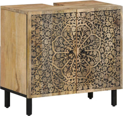 vidaXL - Wastafelkast - 62x33x58 - cm - massief - mangohout