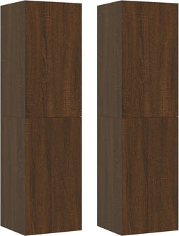 vidaXL - Tv-wandmeubels - 2 - st - 30,5x30x110 - cm - bruin - eikenkleur