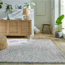 Cocoli - Mineralen Wollen Tapijt Blauw 160x230 cm – Duurzaam, Vlekbestendig en Geluiddempend –