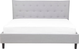 SAVERNE - Tweepersoonsbed - Lichtgrijs - 140 x 200 cm - Polyester