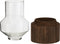 J-Line vaas Rond Hoog - hout/glas - donkerbruin - small - 26.00 cm hoog