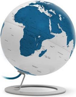 Globe iGlobe licht blauw 25cm diameter metaal/chroom