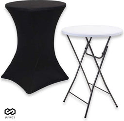Infinity Goods Stevige Statafel Incl. Zwarte Statafelrok - Partytafel - Robuust en Weersbestendig -