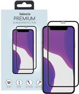 Selencia Gehard Glas Premium Screenprotector - 9H gehard glas - Voor iPhone 12 (Pro) Xr 11 - Zwart rand
