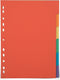 Pergamy tabbladen, ft A4, uit karton, 6 tabs, 11-gaatsperforatie, in geassorteerde kleuren