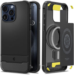 Spigen ACS06703 - Rugged Armor Magfit Case - Schokabsorberend - Zwart