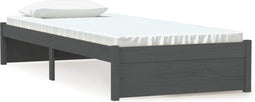 vidaXL - Bedframe - massief - hout - grijs - 75x190 - cm
