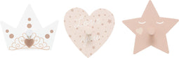 Atmosphera Kids Prinses Kapstok - Haken - 3 Stuks - Wanddecoratie