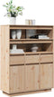 vidaXL - Hoge - kast - 89x34x116,5 - cm - massief - grenenhout