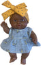 Paola Reina Puppegie Irina babypop donker meisje met jurk 21cm