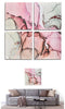Set van 4 Schilderijen Canvas Roze Marmer 35 x 7 x 35 cm (6 Stuks)