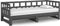 vidaXL - Slaapbank - uitschuifbaar - massief - grenenhout - grijs - 2x(90x190) - cm