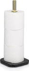 Kela Liron - Toiletrol Houder - Marmer voet - Zwart met Gouden afwerking (1 stuk)