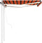 vidaXL - Luifel - automatisch - met - LED - en - windsensor - 3,5x2,5 - m - oranje - bruin