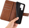 Lunso - Geschikt voor Samsung Galaxy S23 Ultra - cover bookcase hoes - Bruin
