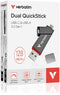 Verbatim Dual QuickStick - USB-stick 128GB - USB-C 3.2 Gen 1 en USB-A 3.2 Gen 1 - Grijs