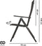 Infinity Goods Tuinstoel - 7 standen - Inklapbaar - Antraciet (2 stuks)