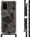 iMoshion Hoesje Geschikt voor Samsung Galaxy S20 Plus Hoesje Met Koord - iMoshion Design Hoesje met Koord - Zwart / Meerkleurig / Goud / Black Graphic