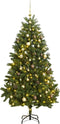 vidaXL - Kunstkerstboom - met - scharnieren - 300 - LED's - en - kerstballen - 270 - cm