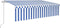vidaXL - Luifel - automatisch - rolgordijn - LED - windsensor - 6x3 - cm - blauw - wit