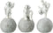 J-Line decoratie spaarpot Astronauten - polyresin - wit/zilver - 3 stuks