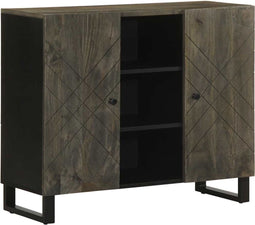 vidaXL - Dressoir - 90x33x75 - cm - massief - mangohout - zwart
