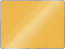 Leitz Cosy Glazen, Magnetisch Whiteboard Met Montageset - Glassboard Inclusief Microvezeldoek, Uitwisbare Marker Met Wisser - 800x600mm - Warm Geel