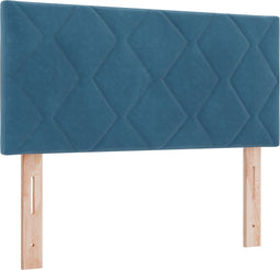 vidaXL - Hoofdbord - met - Diamanten - Blokken - in - het - Donkerblauw - - - 100 - cm - Fluweel