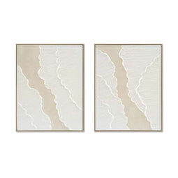 Schilderij Home ESPRIT Wit Beige Scandinavisch 62 x 4,5 x 82 cm (2 Stuks)