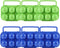 6 stuks Eierdozen, 3 x Groen en 3 x Blauw, 36 eieren opbergen, draagbare eierdoos plastic eierdoos eiertransportdoos koelkast eierdoos stapelbare eierschaal voor 6 eieren voor outdoor picknick kamperen wandelen 6 stuks