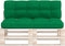 vidaXL - Palletkussens - 2 - st - stof - groen
