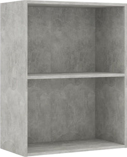 vidaXL - Boekenkast - met - 2 - schappen - 60x30x76,5 - cm - bewerkt - hout - betongrijs