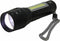 Hofftech Tactical zaklamp - zoomfunctie - LED COB - oplaadbaar - 10 cm - zwart