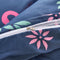 vidaXL Dekbedovertrekset flamingo 200x200/80x80 cm marineblauw/roze