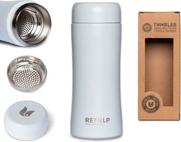 Retulp Tumbler - Thermosbeker - Thermosfles - Grannies Grey - 300 ml - Koffiebeker - Travel Mug - RVS