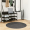 vidaXL - Vloerkleed - IZA - laagpolig - Scandinavisch - Ø - 100 - cm - antraciet