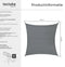 tectake® Zonnescherm - Vierkante Zonneluifel - UV-bescherming 50+ - Grijs - 5,4 x 5,4 m