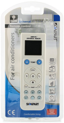 Scanpart 1180000001 - Universele airco afstandsbediening - Automatische digitale zoekfunctie - Wit