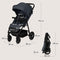LIONELO Iva - Wandelwagen - All-Terrain PU Wielen met Vering XXL Zonnekap UPF 50+