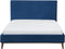 BAYONNE - Tweepersoonsbed - Blauw - 160 x 200 cm - Fluweel