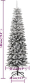 vidaXL - Kunstkerstboom - met - sneeuw - smal - 180 - cm - PVC - en - PE