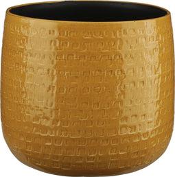 Mica Decorations Floyd Bloempot - H23,5 x Ø28 cm - Okergeel
