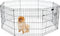 Brixy Puppyren - Hondenren - 8 Panelen - 60 x 60 CM - 480 CM Omtrek - Opvouwbaar - Met Deur - Zwart