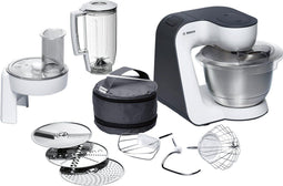 Bosch MUM52120 - Keukenmachine - 700W - 3,9L - Blender en molen - Wit/Antraciet