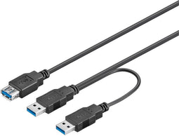 Goobay USB 3.0 - Y-kabel 2x A - 30cm - Zwart