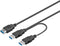 Goobay USB 3.0 - Y-kabel 2x A - 30cm - Zwart