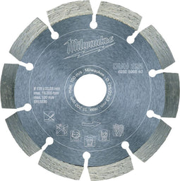 Milwaukee 4932399540 DUH 125 Diamantdoorslijpschijf - 125 x 22,23 x 2,3mm - Steen