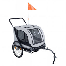 Coast PW10167WH - Fietskar honden - 2-in-1 hondenbuggy tot 80 kg - Wit