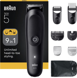 Braun All-in-One Series 5 AIO5540 - Baardtrimmer en Lichaamstrimmer - 9in1 set met 14 lengtes - Zwart
